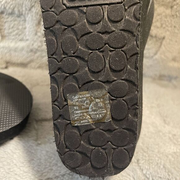 Coach Loralyn Black Wedge Thong Slip On Sandals Flip Flops Rubber Sz US 9B - Picture 15 of 16